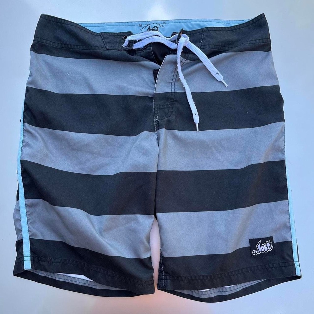Y2K Lost Boardshorts striped surfwear 2000s core